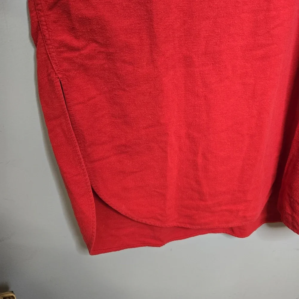 Brooks Brothers Red Cotton Flannel Night Shirt Size Large Made In USA Oversized